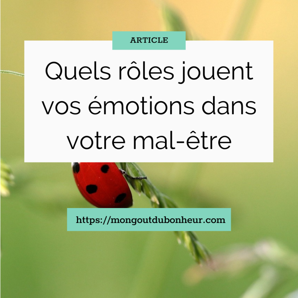 Quels rôles jouent vos émotions dans votre mal-être ?